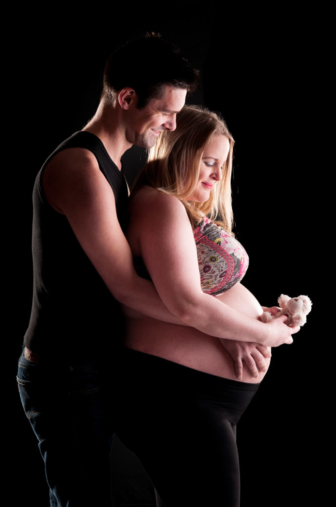 Side lit baby bump photo