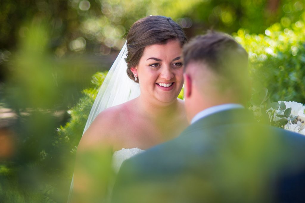 Couple spending a moment together after the wedding ceremony in Tuscany, Italy.