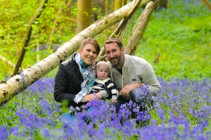 Family in the bluebells