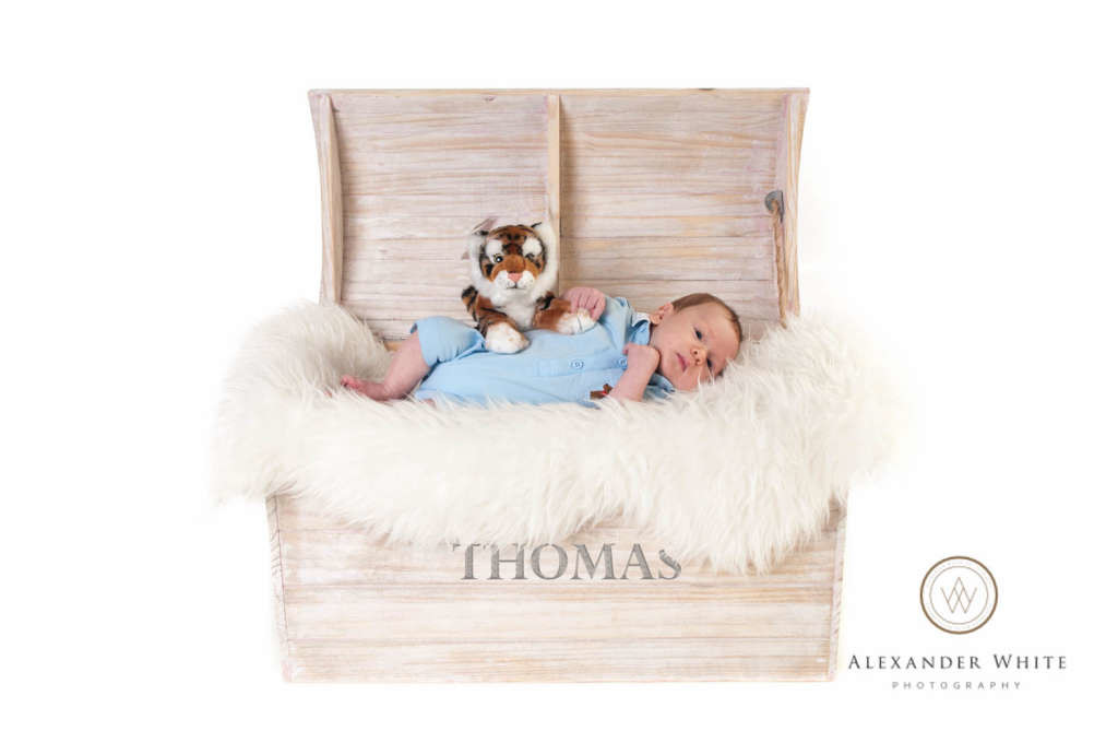 My new prop box doubling as a baby poser