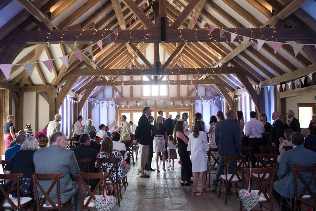 The interior of Brookfield Barn wedding venue