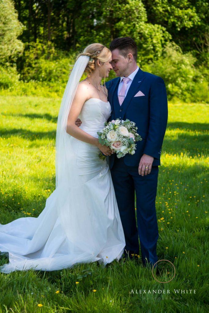 wedding photo of a couple standing together