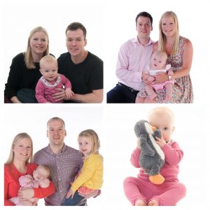Four family photos taken over the course of four years