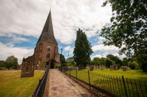 wedding photo of the church
