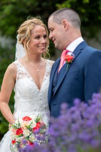 wedding photo of the bride and groom spending a quiet moment together