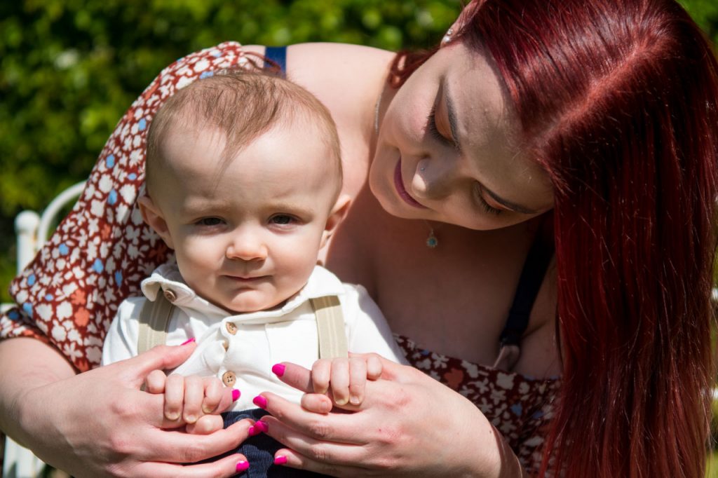 Mother and young son