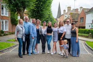 Family photo in Horsham's iconic Causeway
