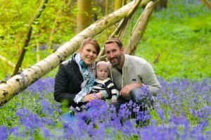 Family photo in the bluebell woods