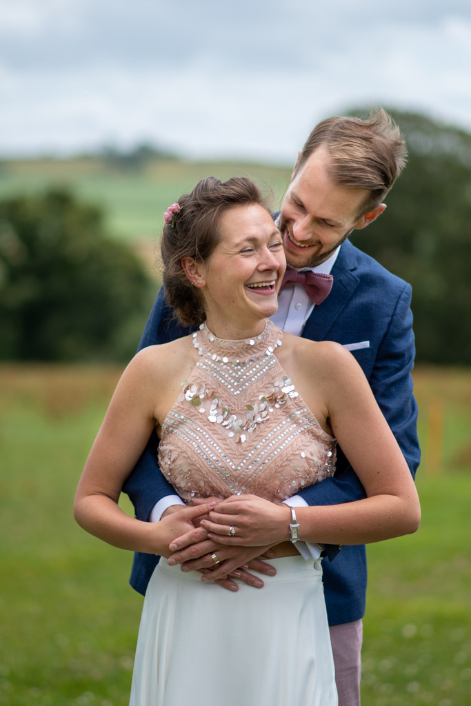 Bride and groom enjoying a moment together