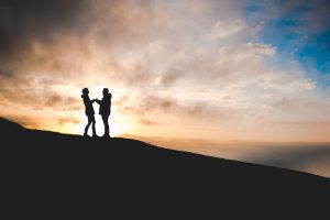 Alex and Emily enjoying being together having just got engaged