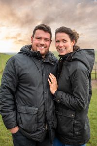 Alex and Emily up close having just got engaged.