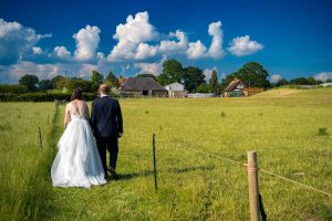 Wedding portrait taken at Southlands barn in Sussex