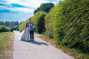 Couple photo taken at a wedding at Southlands barn