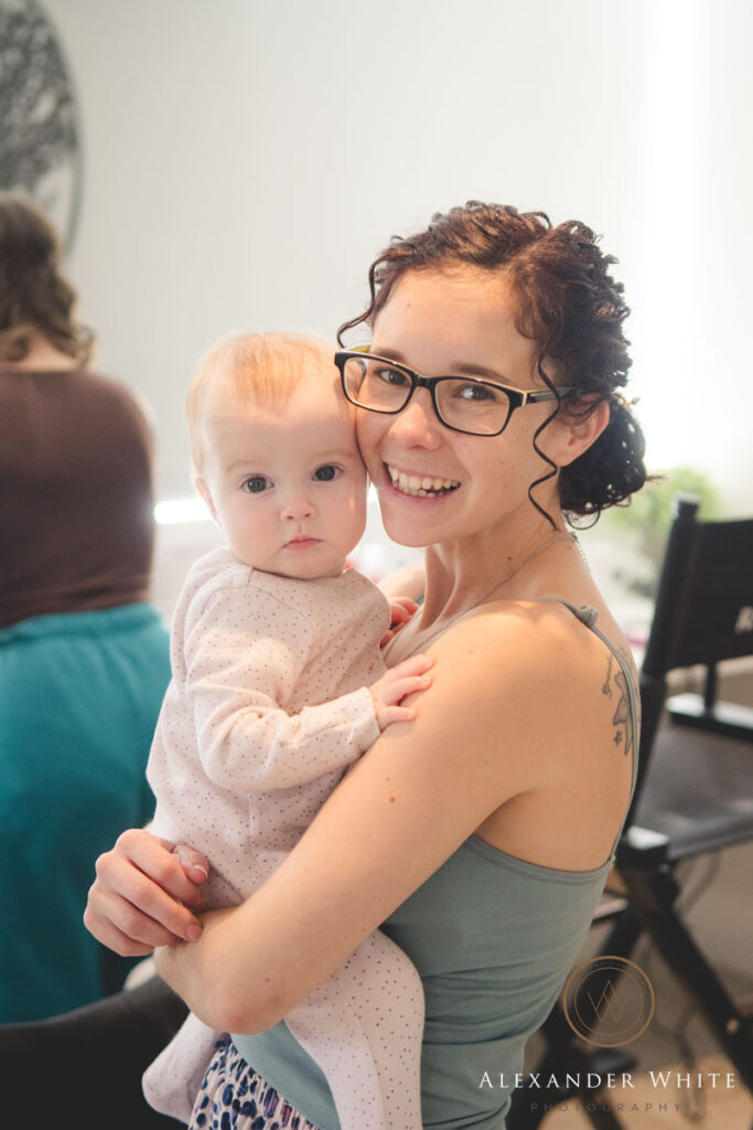 Bride to be with baby