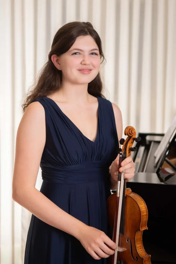 A portrait of a young violinist