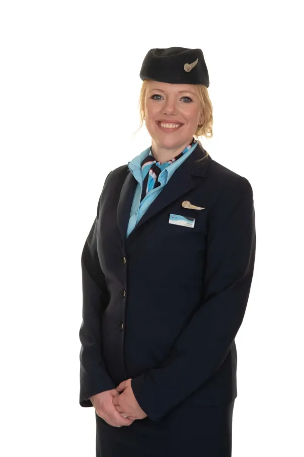 A professional portrait of an air stewardess