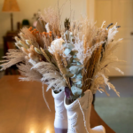 Wedding Flowers in cowboy boots at Horsham Registry Office