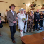 Bride and groom western themed wedding